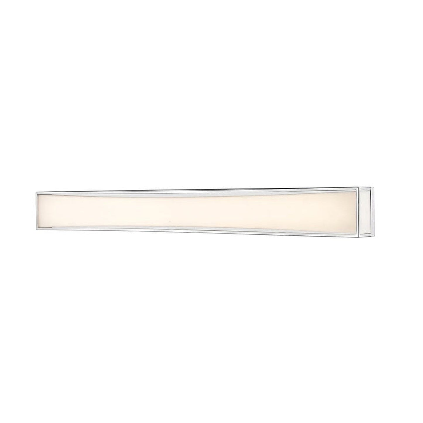 Z-Lite Baden 46" 2-Light LED Chrome Vanity Light With Frosted White Acrylic Shade