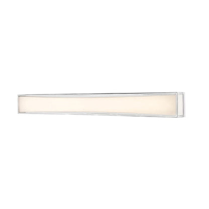 Z-Lite Baden 46" 2-Light LED Chrome Vanity Light With Frosted White Acrylic Shade