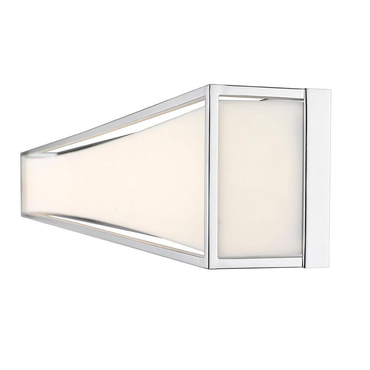 Z-Lite Baden 46" 2-Light LED Chrome Vanity Light With Frosted White Acrylic Shade