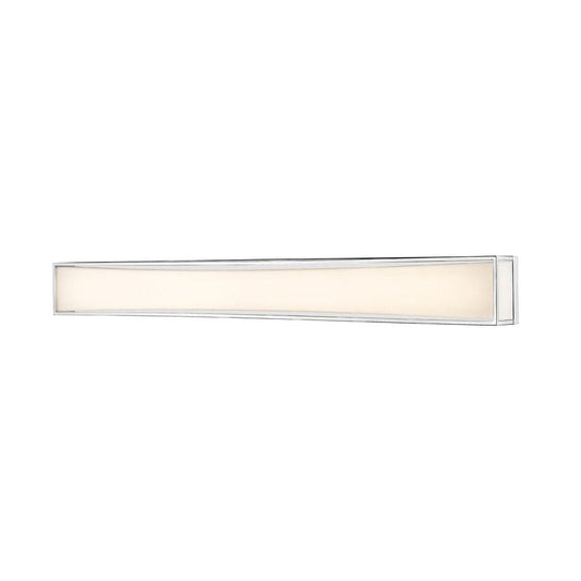 Z-Lite Baden 46" 2-Light LED Chrome Vanity Light With Frosted White Acrylic Shade