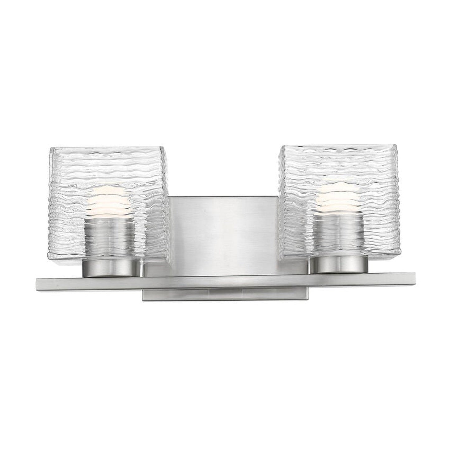 Z-Lite Barrett 2-Light LED Brushed Nickel Vanity Light With Clear Glass Shade