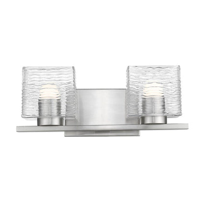 Z-Lite Barrett 2-Light LED Brushed Nickel Vanity Light With Clear Glass Shade