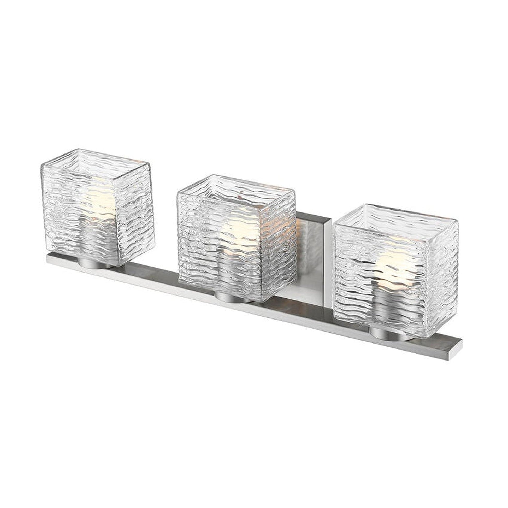 Z-Lite Barrett 3-Light LED Brushed Nickel Vanity Light With Clear Glass Shade