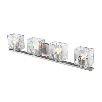 Z-Lite Barrett 4-Light LED Brushed Nickel Vanity Light With Clear Glass Shade