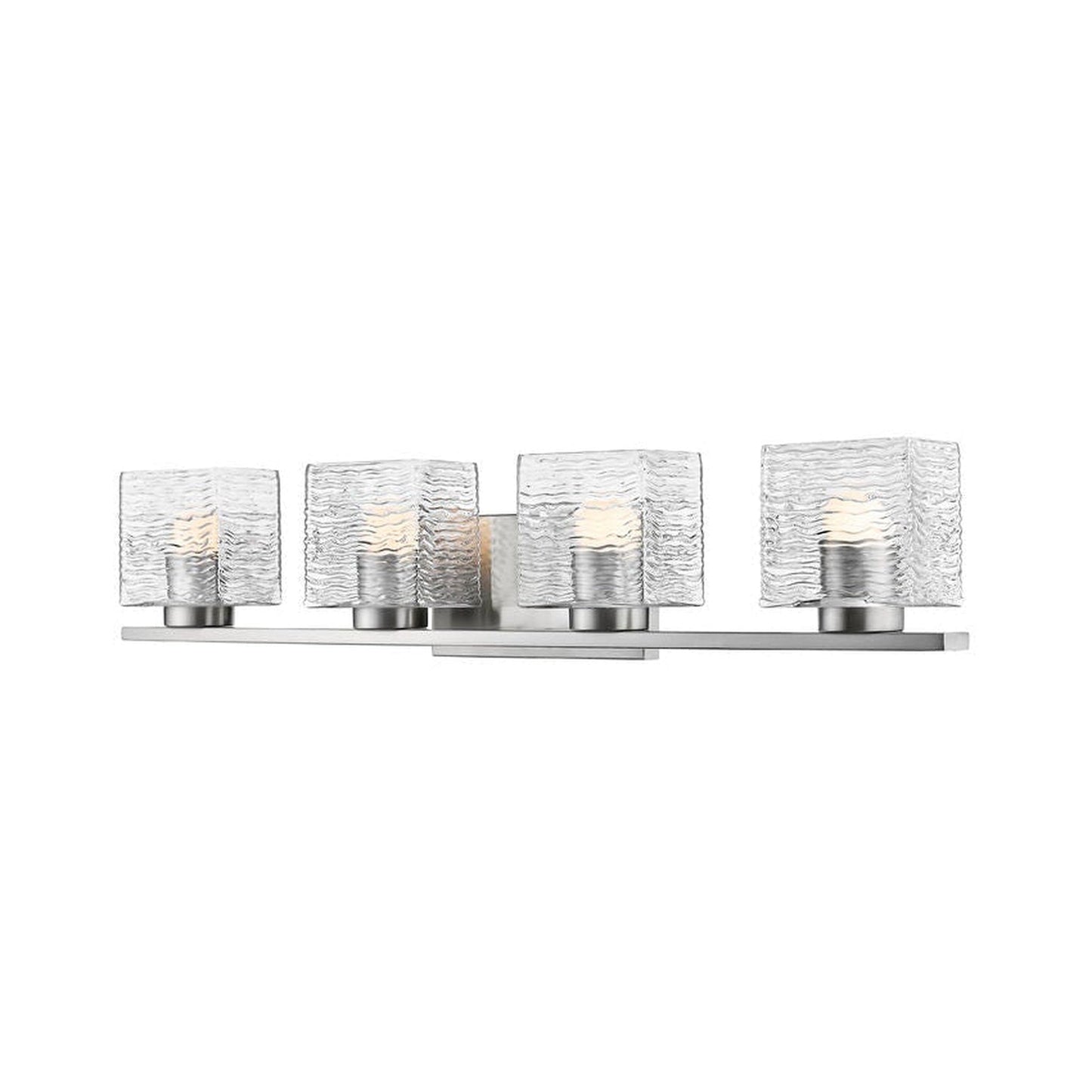 Z-Lite Barrett 4-Light LED Brushed Nickel Vanity Light With Clear Glass Shade