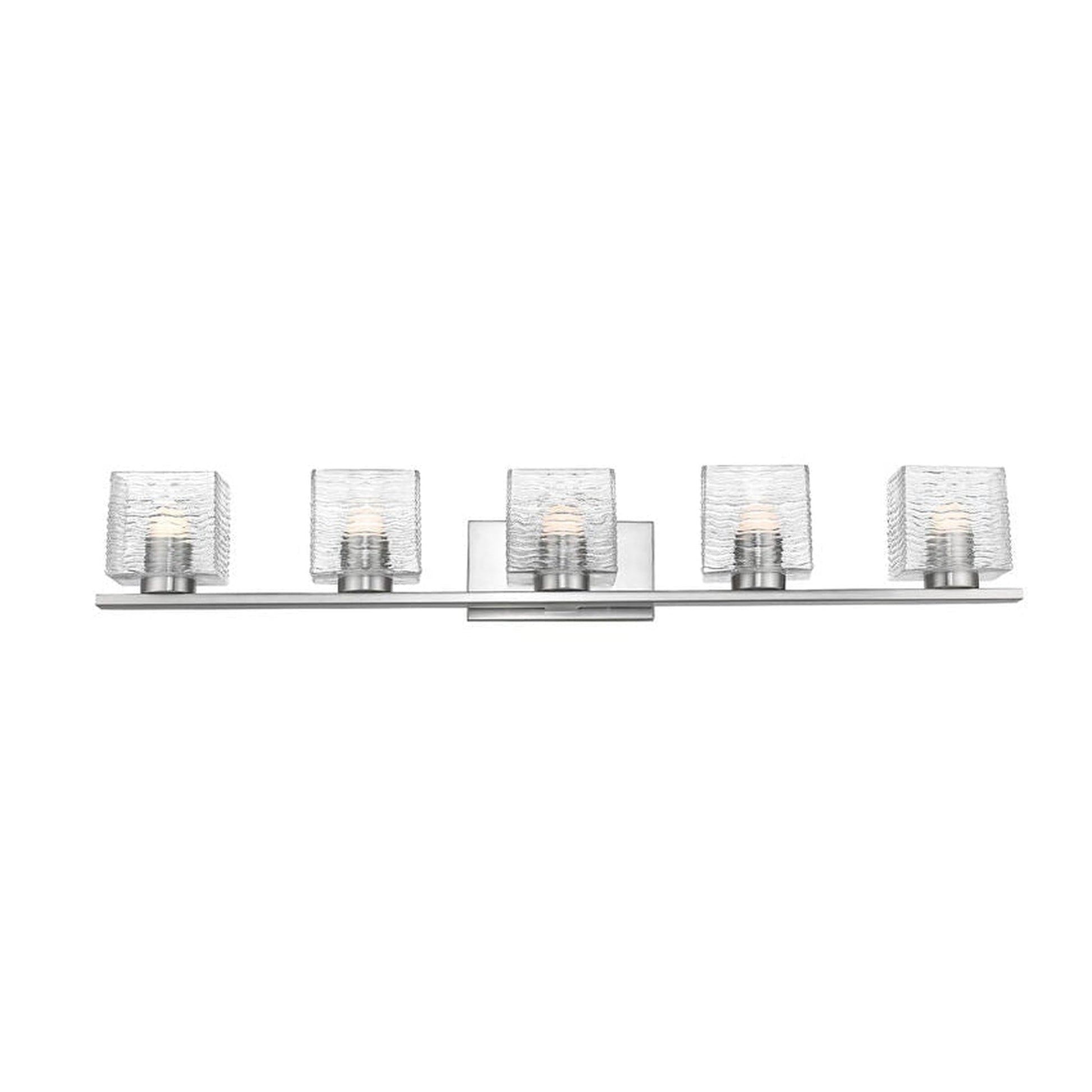 Z-Lite Barrett 5-Light LED Brushed Nickel Vanity Light With Clear Glass Shade