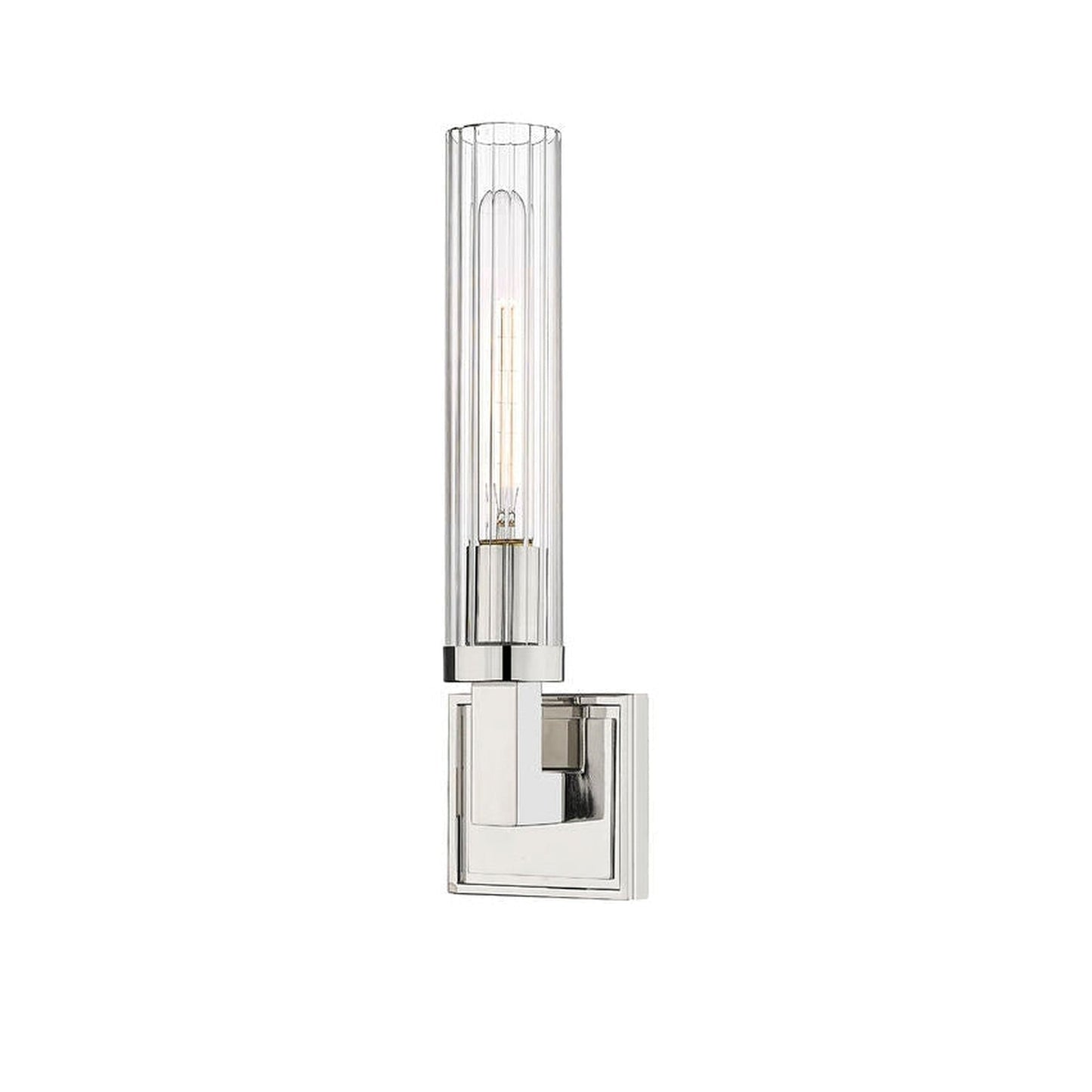 Z-Lite Beau 5" 1-Light Polished Nickel Wall Sconce With Clear Glass Shade