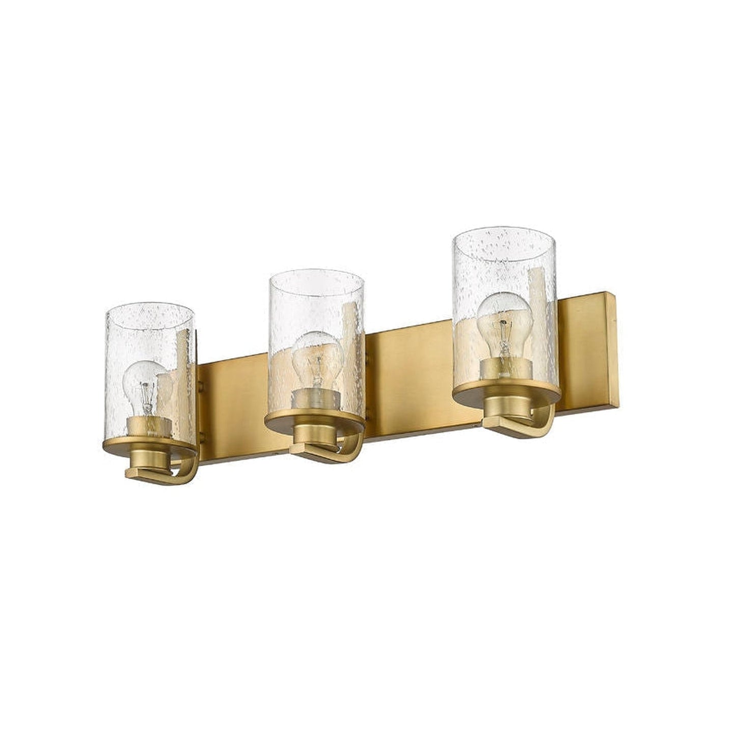 Z-Lite Beckett 23" 3-Light Olde Brass Vanity Light With Clear Seedy Glass Shade