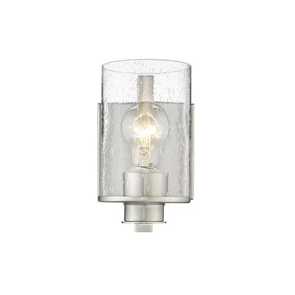 Z-Lite Beckett 5" 1-Light Brushed Nickel Wall Sconce With Clear Seedy Glass Shade