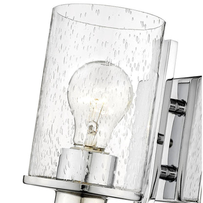Z-Lite Beckett 5" 1-Light Chrome Wall Sconce With Clear Seedy Glass Shade