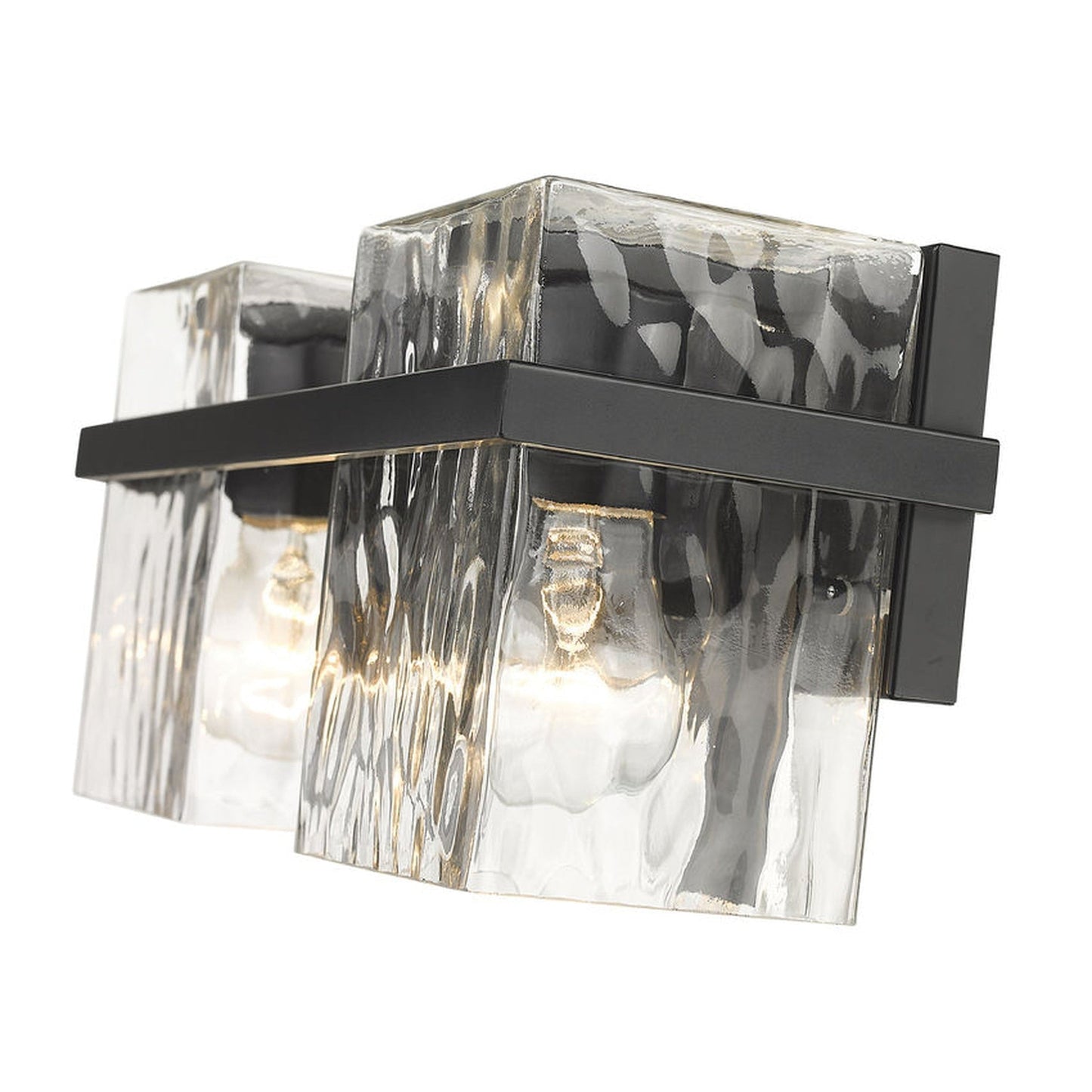 Z-Lite Bennington 14" 2-Light Matte Black Vanity Light With Clear Glass Shade