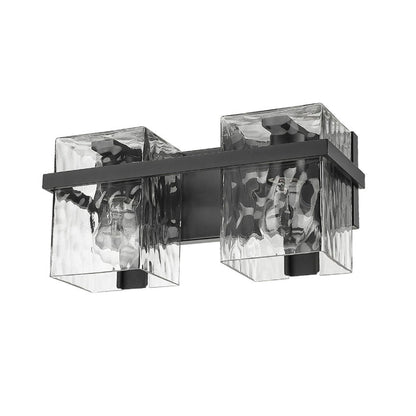 Z-Lite Bennington 14" 2-Light Matte Black Vanity Light With Clear Glass Shade