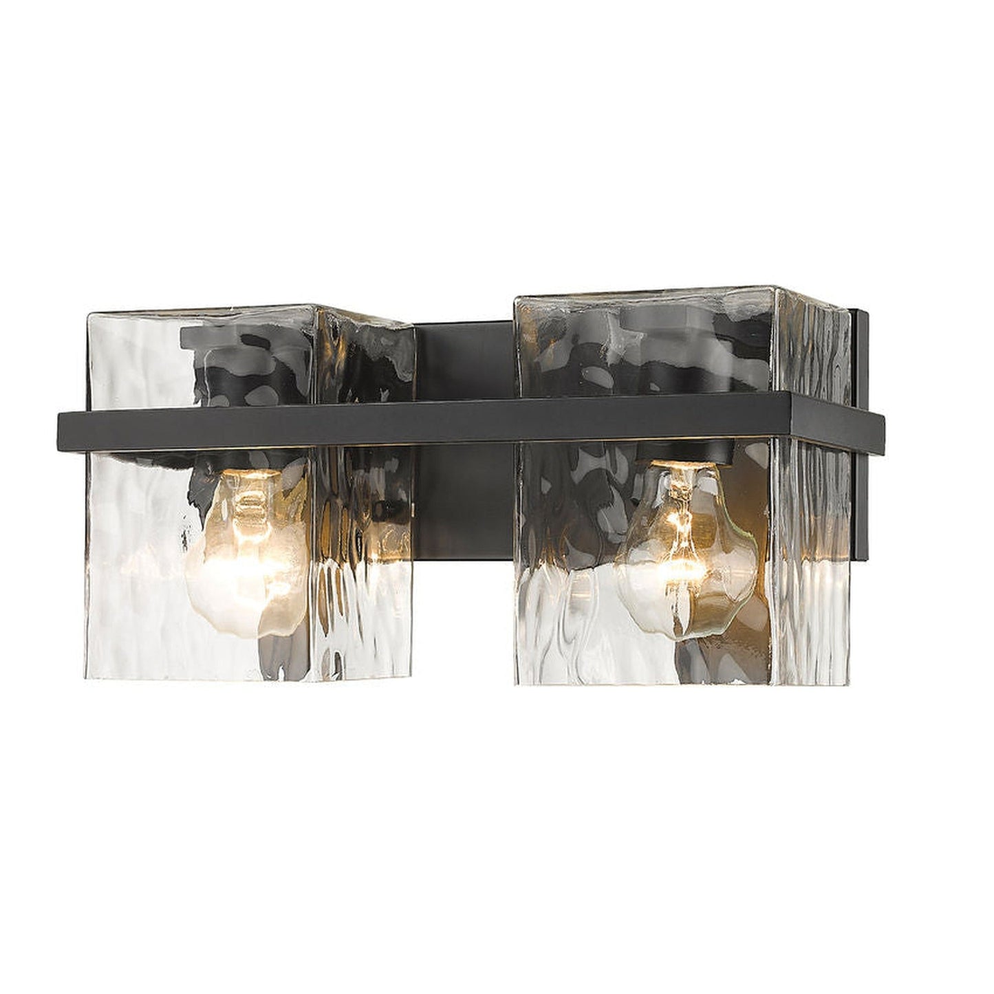 Z-Lite Bennington 14" 2-Light Matte Black Vanity Light With Clear Glass Shade