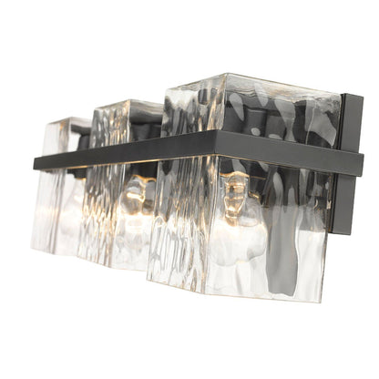 Z-Lite Bennington 22" 3-Light Matte Black Vanity Light With Clear Glass Shade