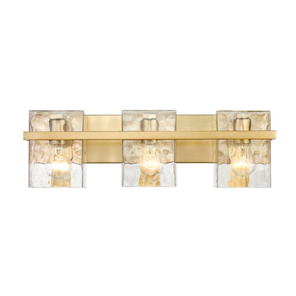 Z-Lite Bennington 22" 3-Light Modern Gold Vanity Light With Clear Glass Shade