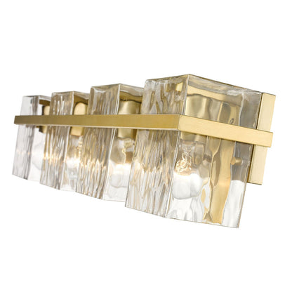 Z-Lite Bennington 29" 4-Light Modern Gold Vanity Light With Clear Glass Shade