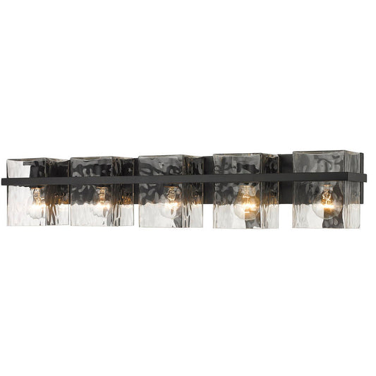 Z-Lite Bennington 36" 5-Light Matte Black Vanity Light With Clear Glass Shade