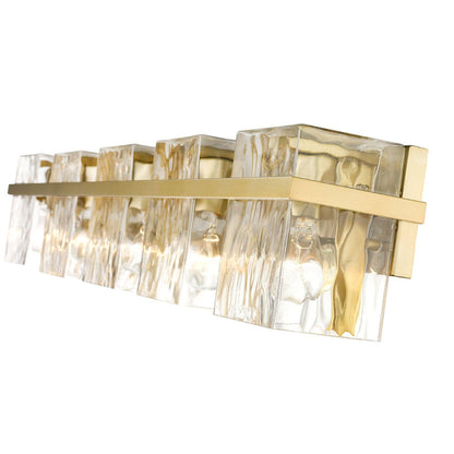 Z-Lite Bennington 36" 5-Light Modern Gold Vanity Light With Clear Glass Shade