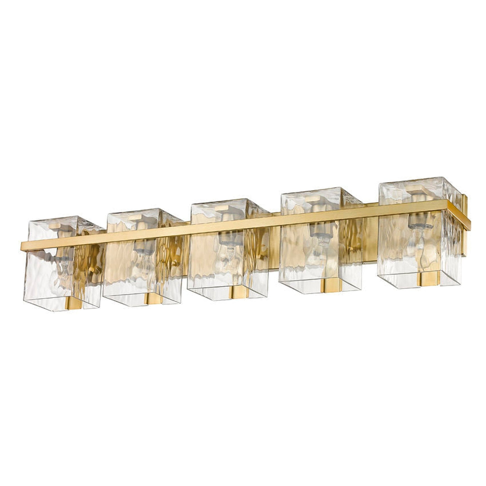 Z-Lite Bennington 36" 5-Light Modern Gold Vanity Light With Clear Glass Shade