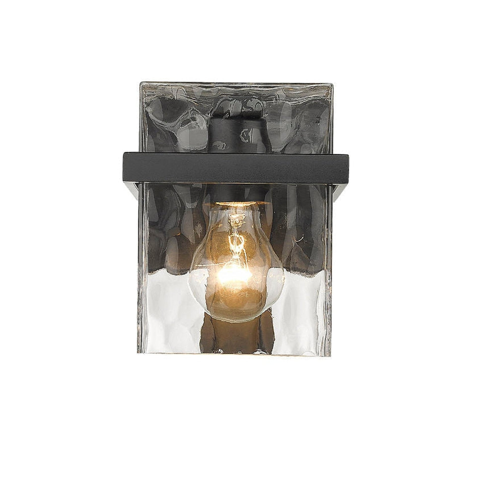 Z-Lite Bennington 6" 1-Light Matte Black Wall Sconce With Clear Glass Shade
