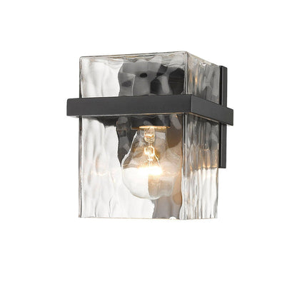 Z-Lite Bennington 6" 1-Light Matte Black Wall Sconce With Clear Glass Shade