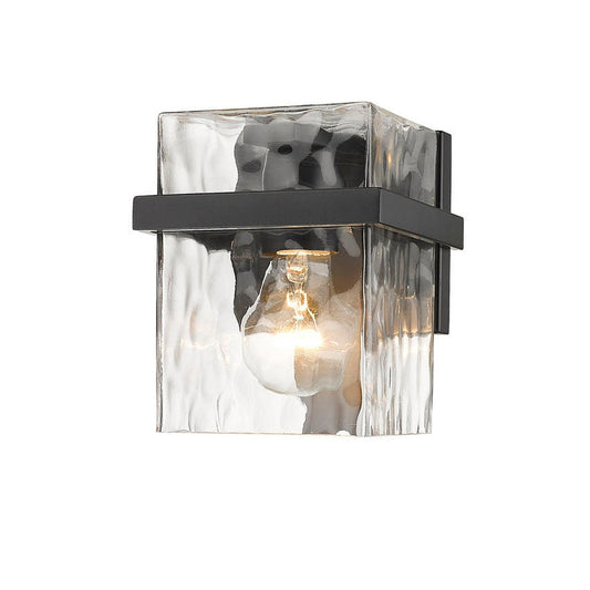 Z-Lite Bennington 6" 1-Light Matte Black Wall Sconce With Clear Glass Shade