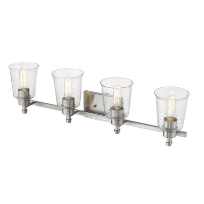 Z-Lite Bohin 32" 4-Light Brushed Nickel Vanity Light With Clear Seedy Glass Shade
