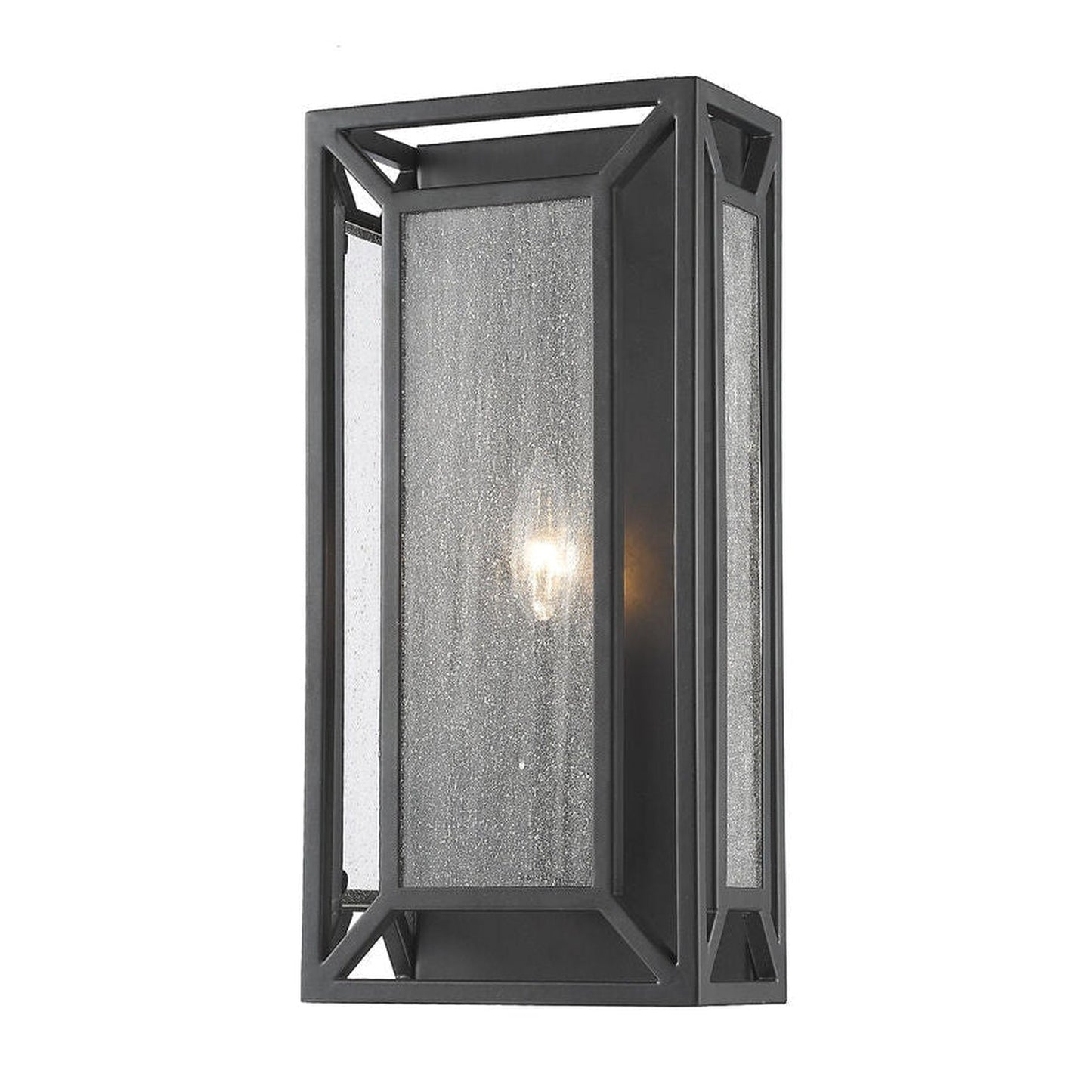Z-Lite Braum 7" 1-Light Bronze Wall Sconce With Clear Seedy Glass Shade