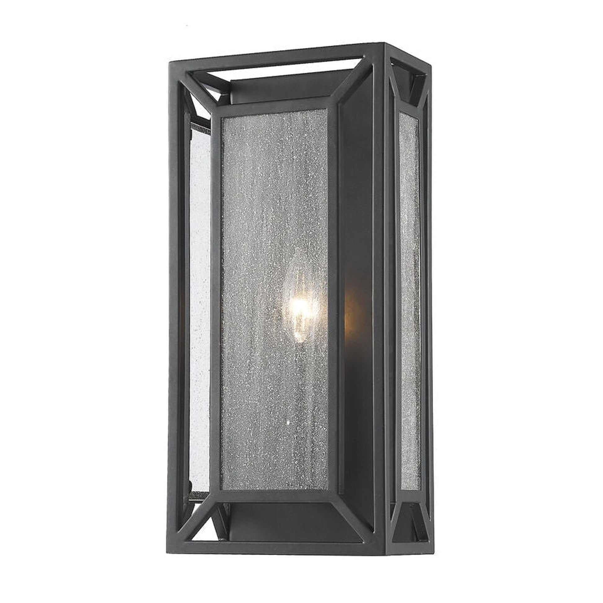 Z-Lite Braum 7" 1-Light Bronze Wall Sconce With Clear Seedy Glass Shade