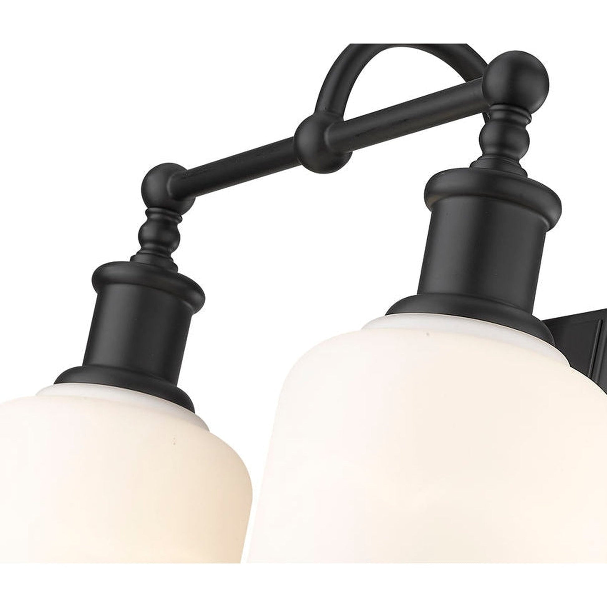 Z-Lite Bryant 16" 2-Light Matte Black Vanity Light With Matte Opal Glass Shade