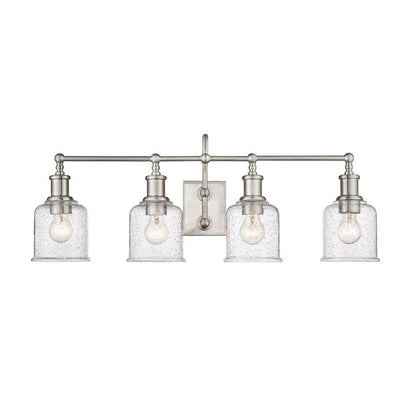 Z-Lite Bryant 32" 4-Light Brushed Nickel Vanity Light With Clear Seedy Glass Shade