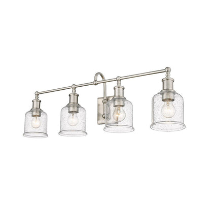 Z-Lite Bryant 32" 4-Light Brushed Nickel Vanity Light With Clear Seedy Glass Shade
