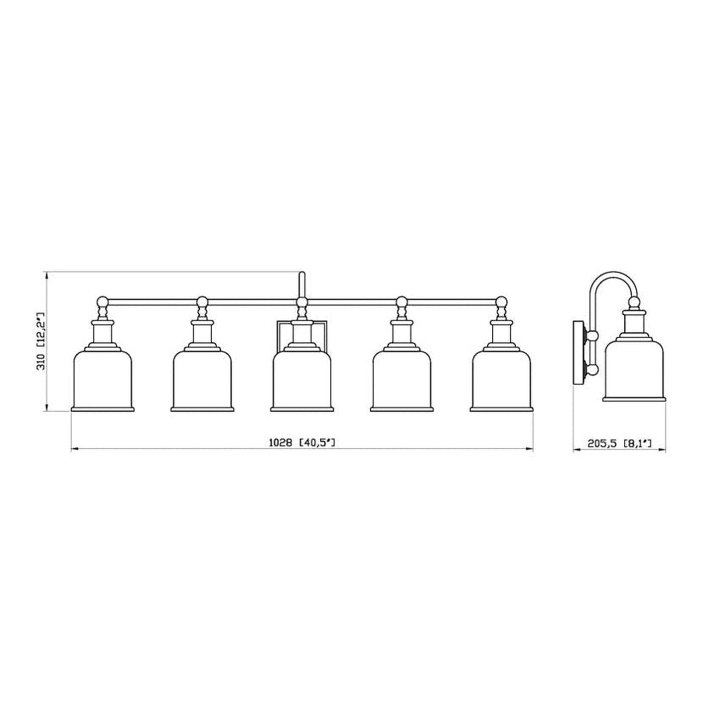 Z-Lite Bryant 41" 5-Light Brushed Nickel Vanity Light With Clear Seedy Glass Shade