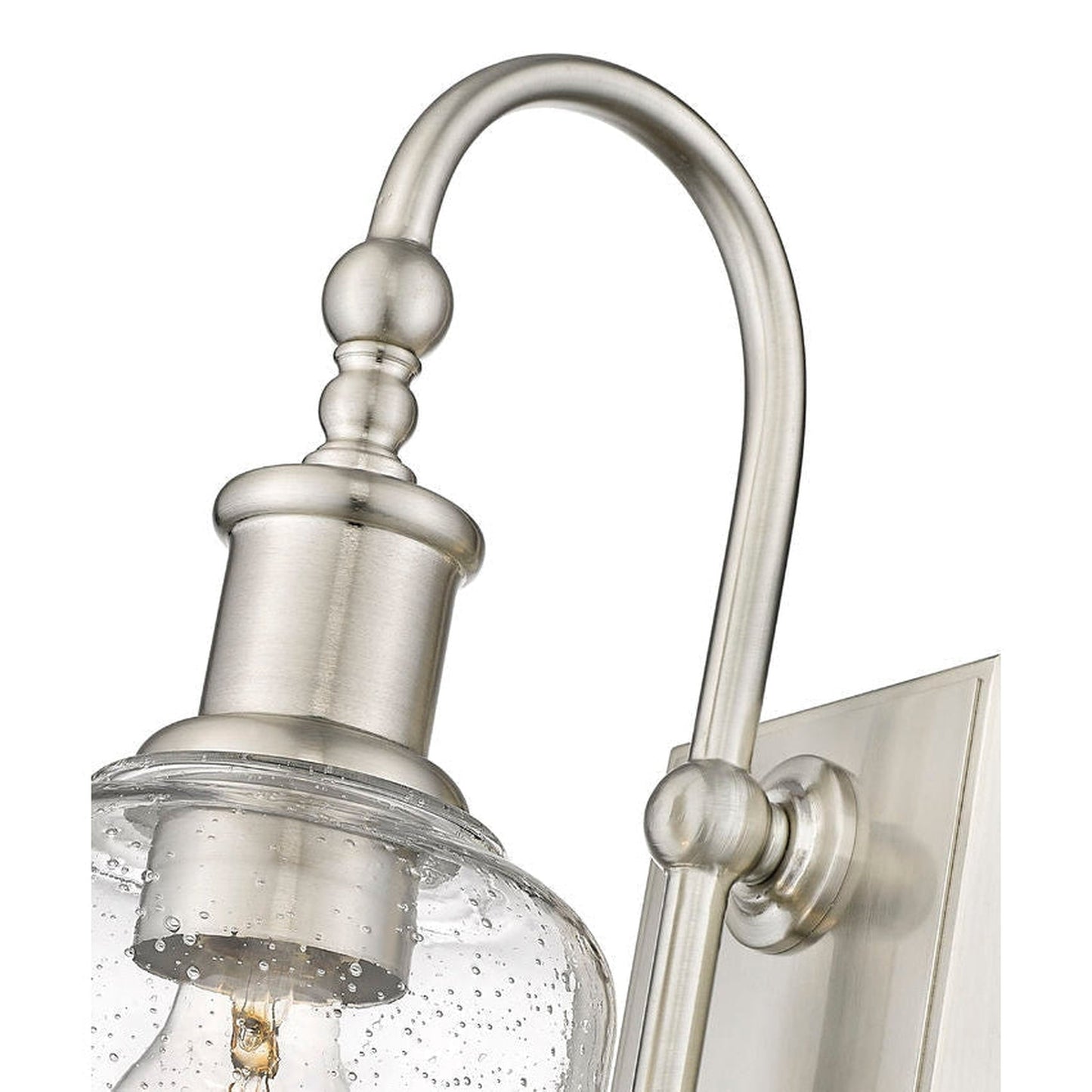Z-Lite Bryant 6" 1-Light Brushed Nickel Wall Sconce With Clear Seedy Glass Shade