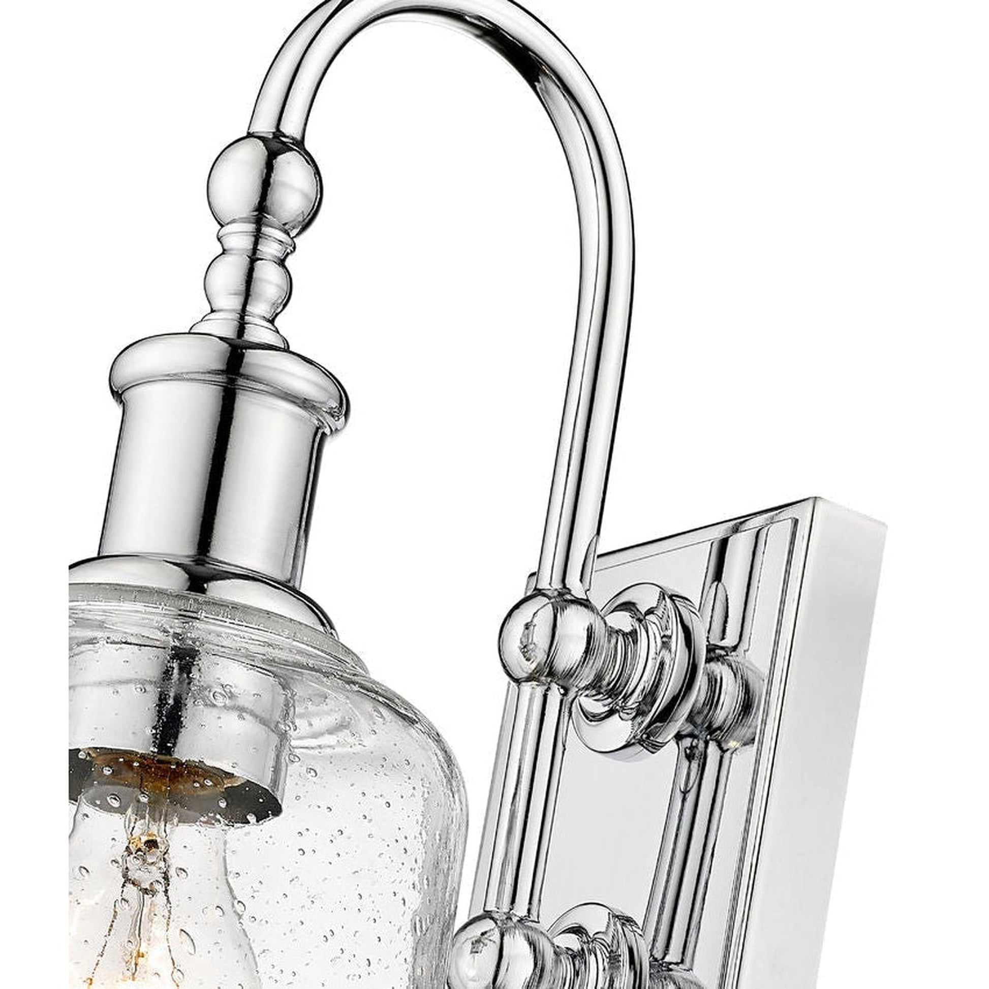 Z-Lite Bryant 6" 1-Light Chrome Wall Sconce With Clear Seedy Glass Shade