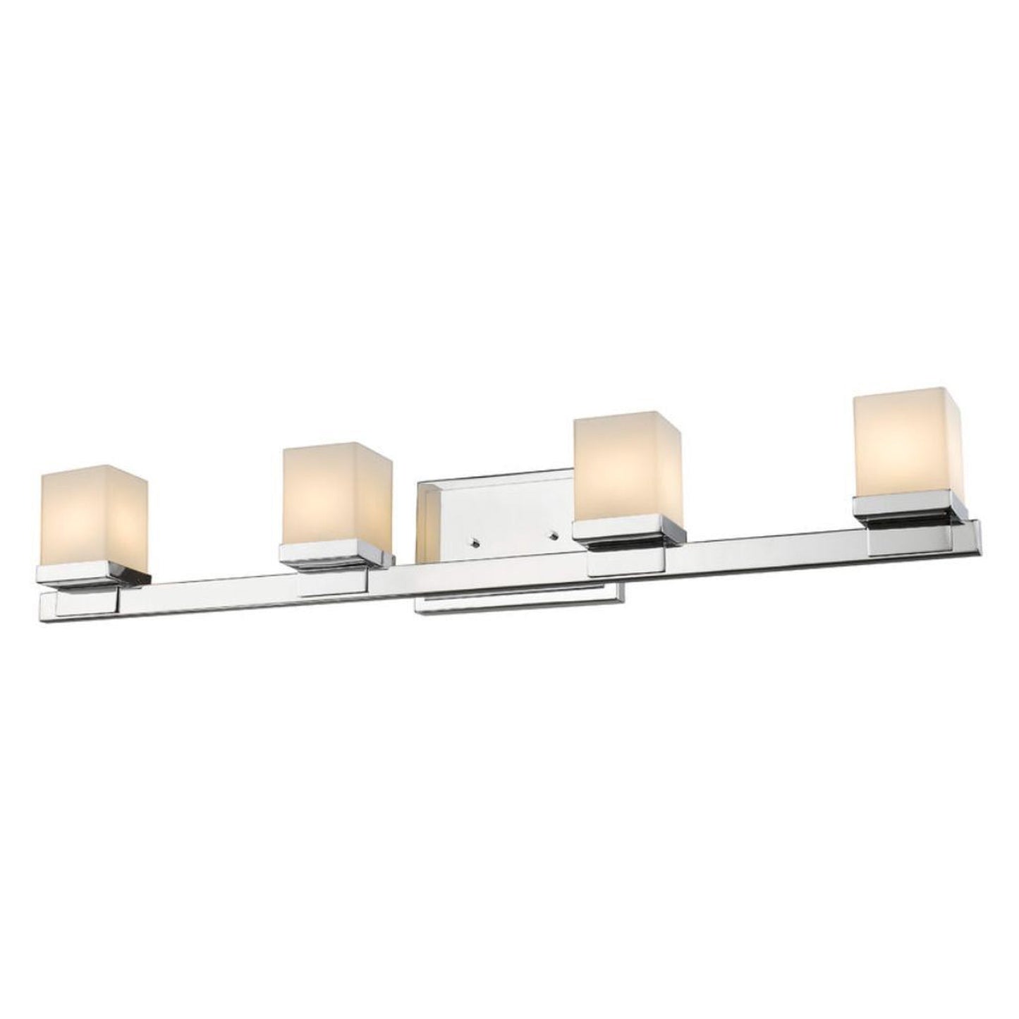 Z-Lite Cadiz 32" 4-Light Chrome Vanity Light With Matte Opal Glass Shade