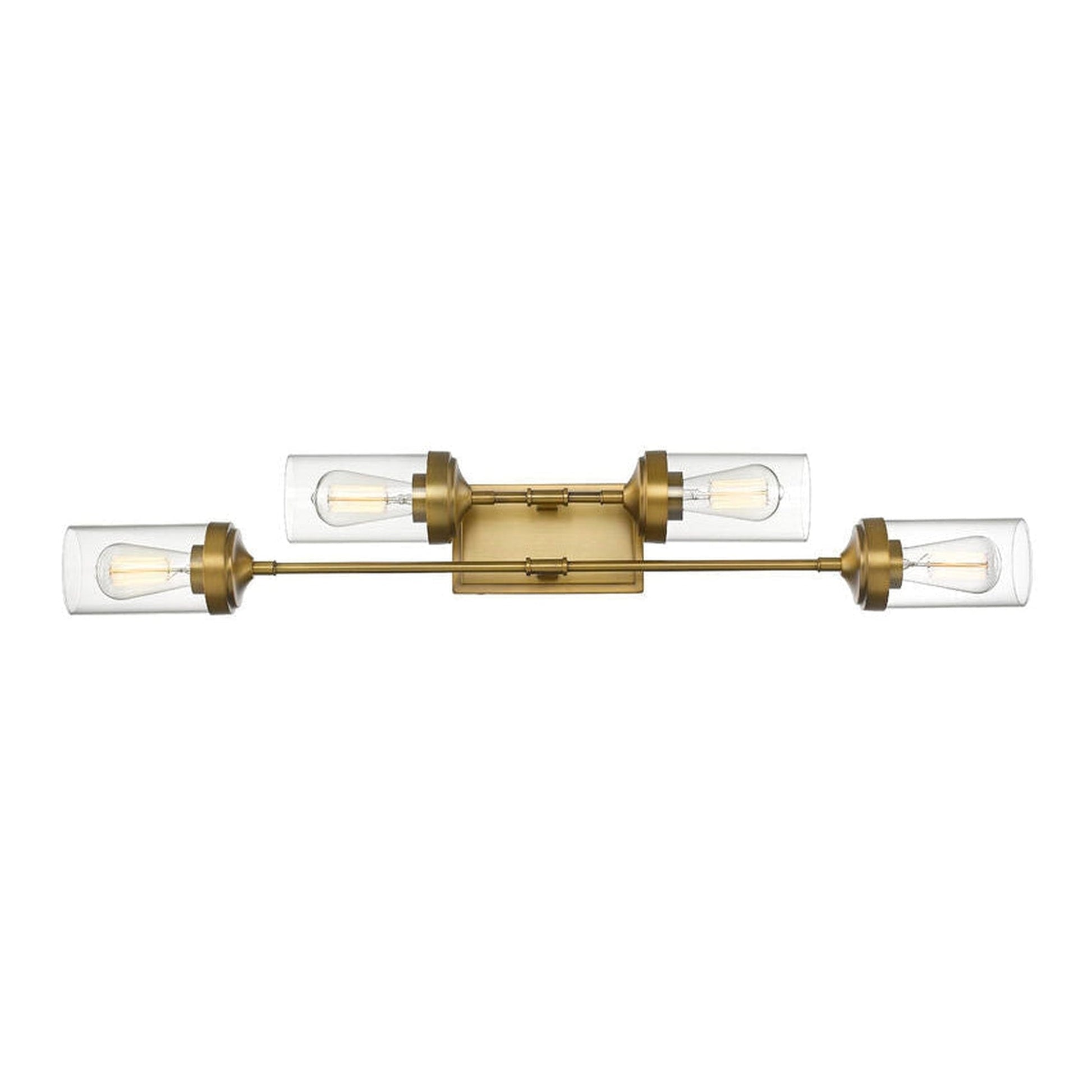 Z-Lite Calliope 38" 4-Light Foundry Brass Vanity Light With Clear Glass Shade