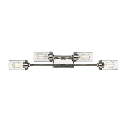 Z-Lite Calliope 38" 4-Light Polished Nickel Vanity Light With Clear Glass Shade