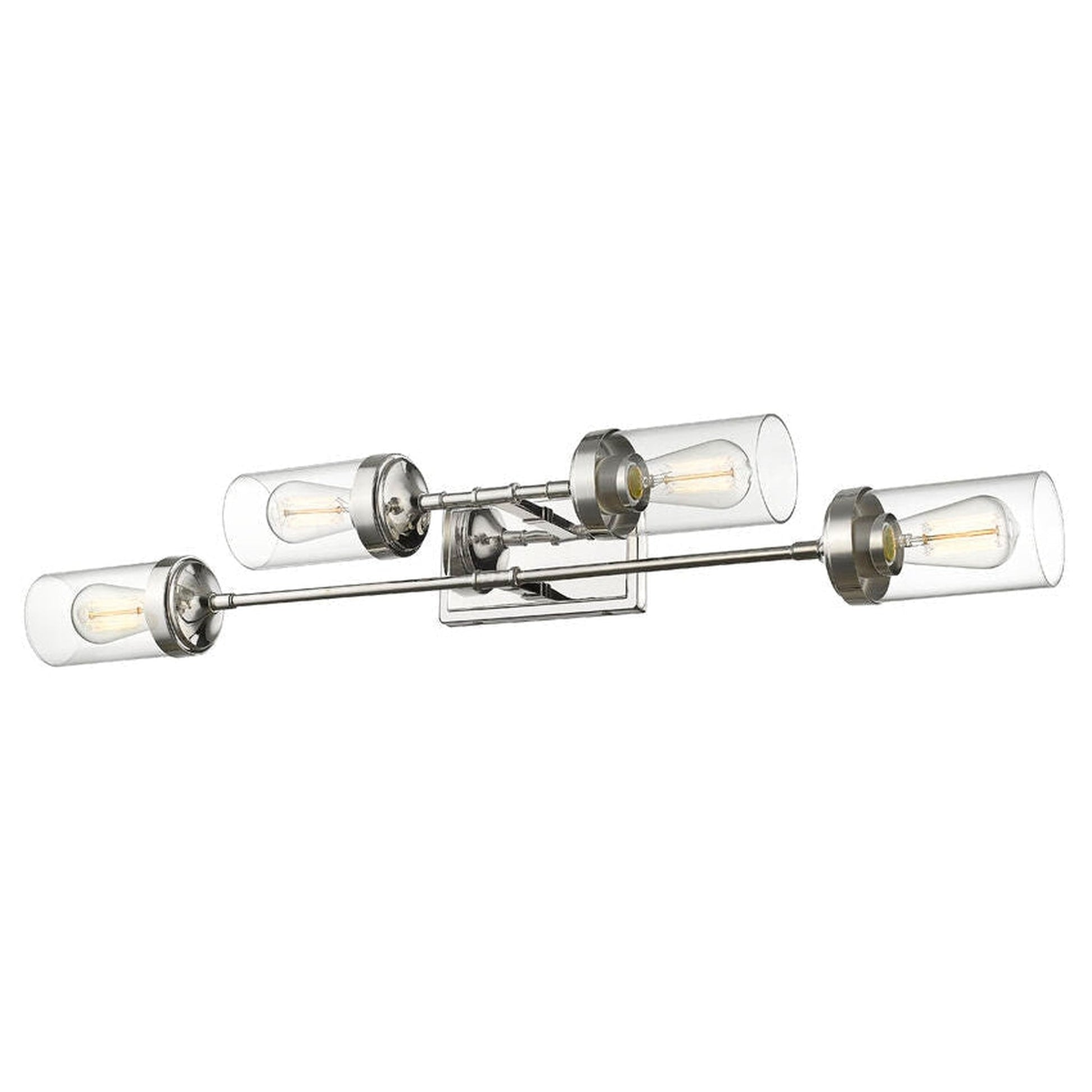 Z-Lite Calliope 38" 4-Light Polished Nickel Vanity Light With Clear Glass Shade