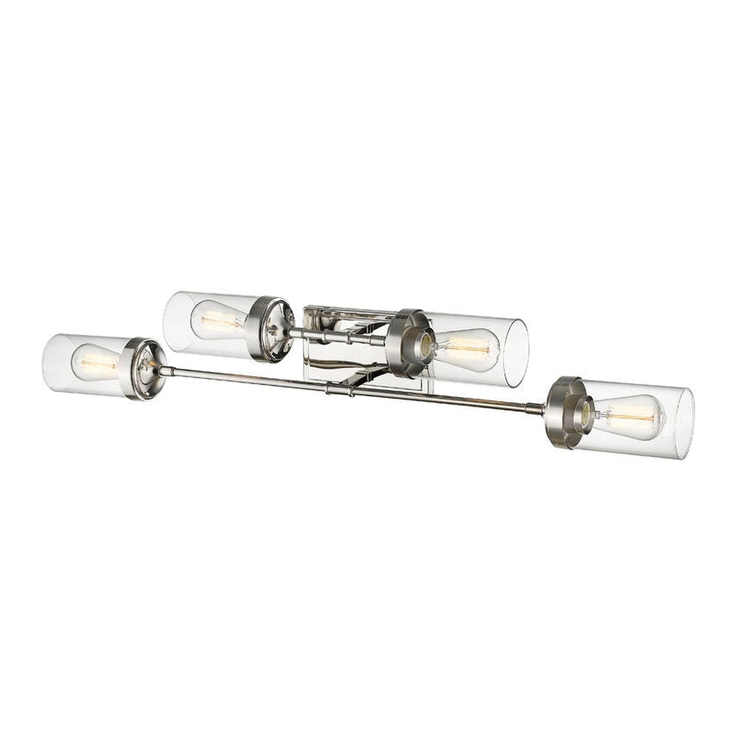 Z-Lite Calliope 38" 4-Light Polished Nickel Vanity Light With Clear Glass Shade