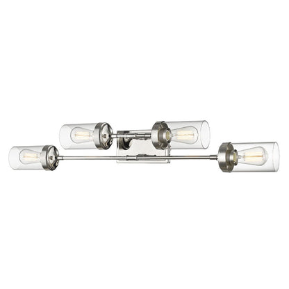 Z-Lite Calliope 38" 4-Light Polished Nickel Vanity Light With Clear Glass Shade