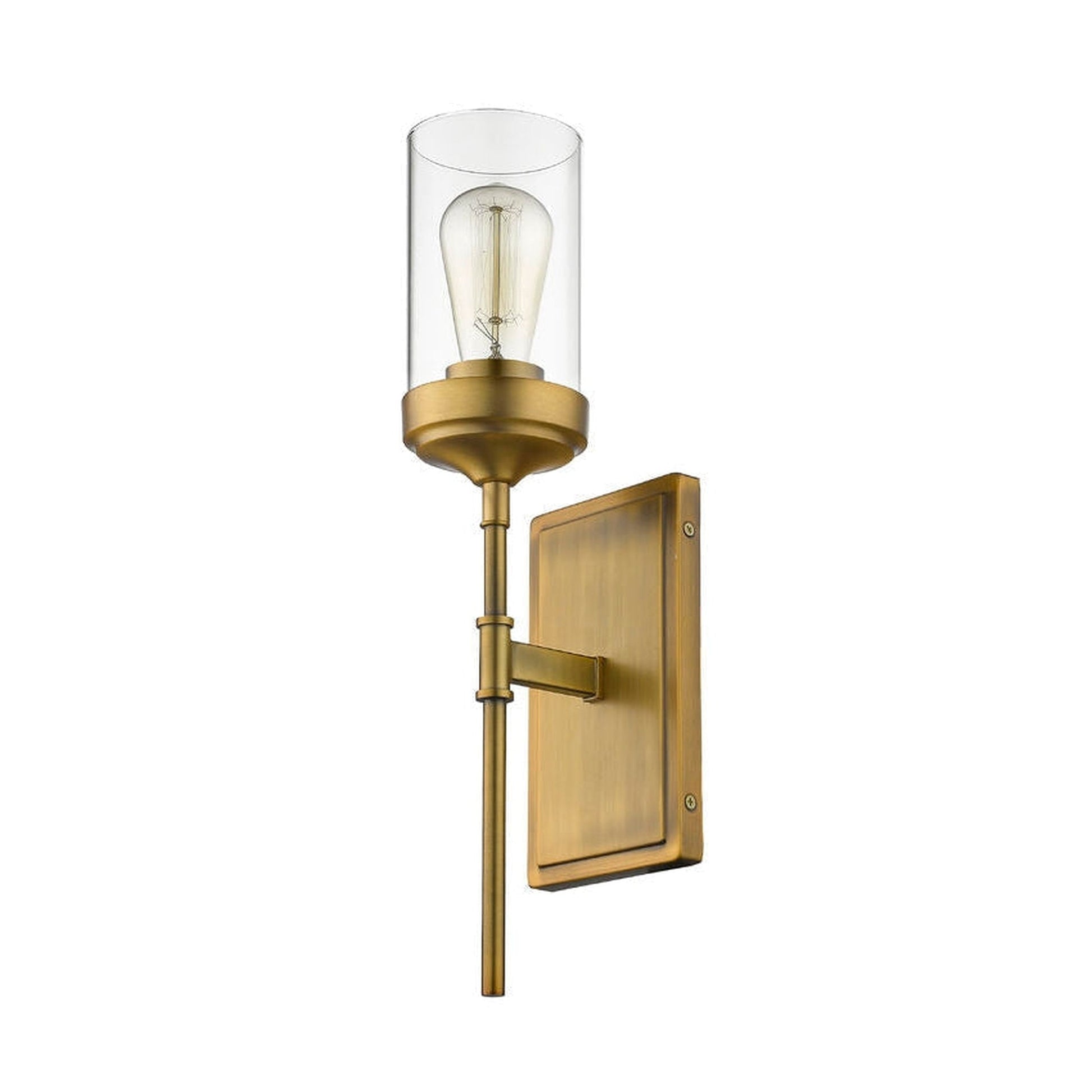 Z-Lite Calliope 5" 1-Light Foundry Brass Wall Sconce With Clear Glass Shade