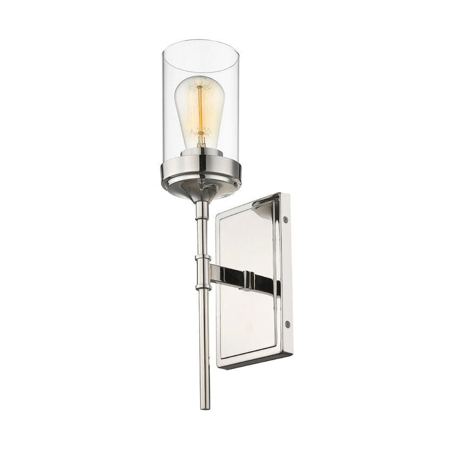 Z-Lite Calliope 5" 1-Light Polished Nickel Wall Sconce With Clear Glass Shade