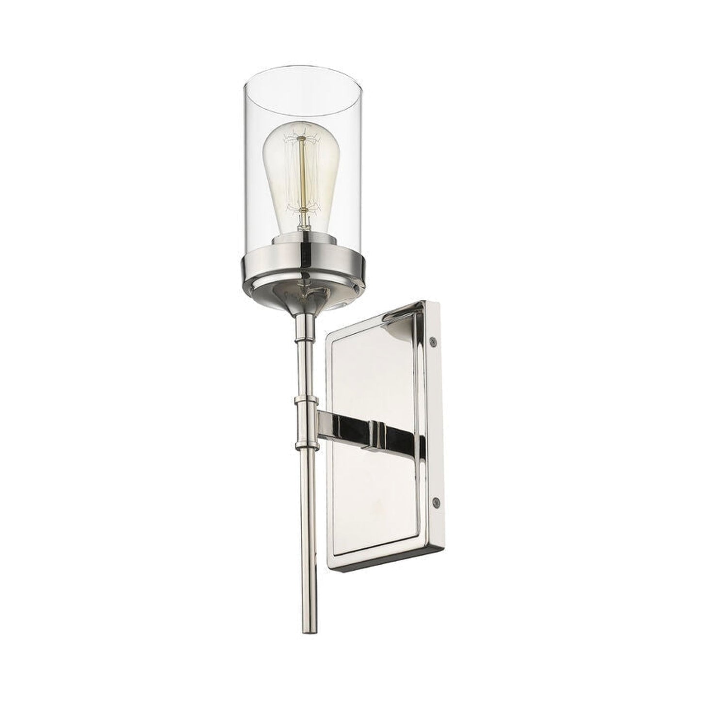 Z-Lite Calliope 5" 1-Light Polished Nickel Wall Sconce With Clear Glass Shade