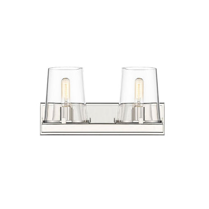 Z-Lite Callista 18" 2-Light Polished Nickel Vanity Light With Clear Glass Shade
