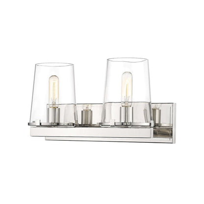 Z-Lite Callista 18" 2-Light Polished Nickel Vanity Light With Clear Glass Shade