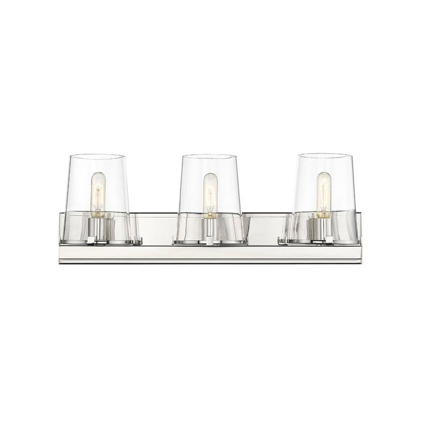 Z-Lite Callista 28" 3-Light Polished Nickel Vanity Light With Clear Glass Shade