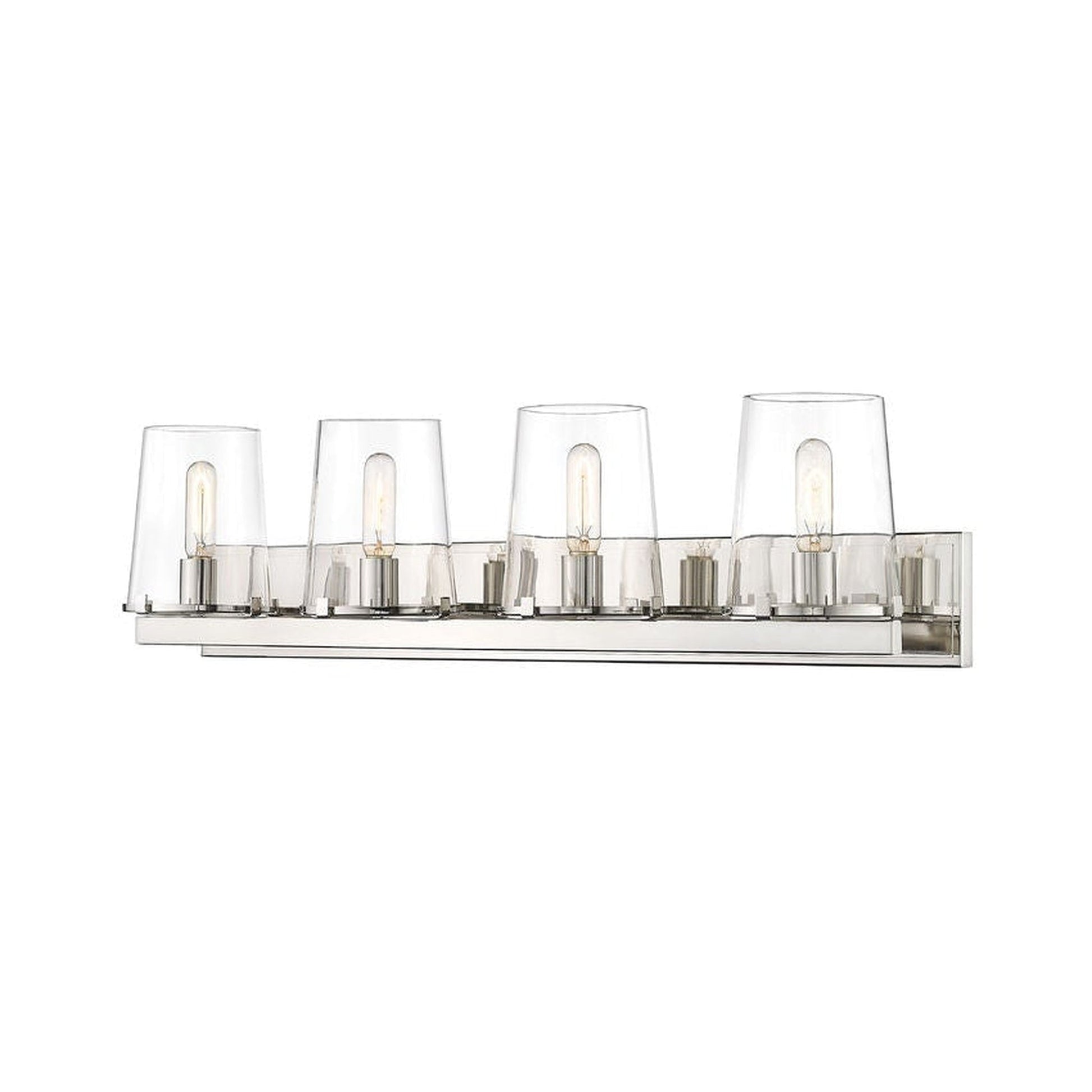 Z-Lite Callista 38" 4-Light Polished Nickel Vanity Light With Clear Glass Shade