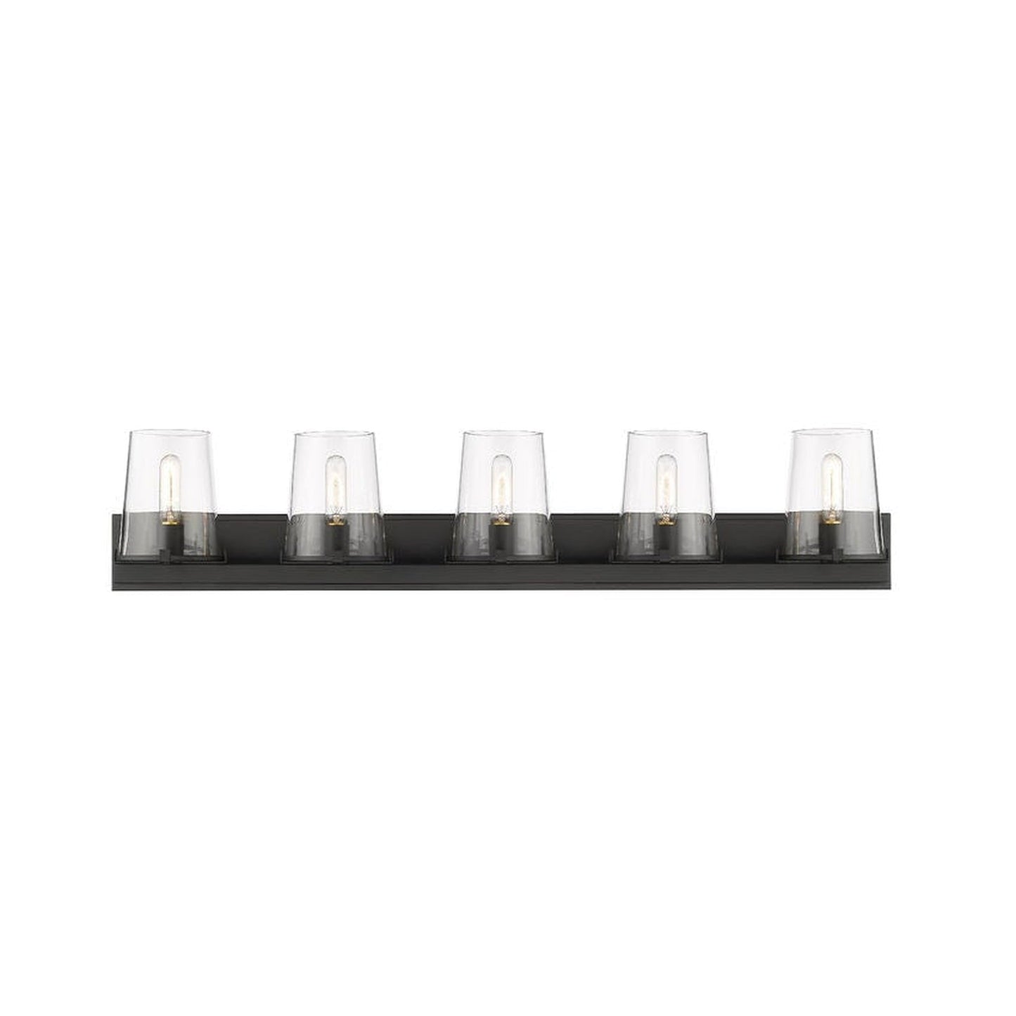 Z-Lite Callista 47" 5-Light Matte Black Vanity Light With Clear Glass Shade