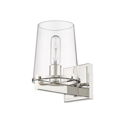 Z-Lite Callista 7" 1-Light Polished Nickel Vanity Light With Clear Glass Shade